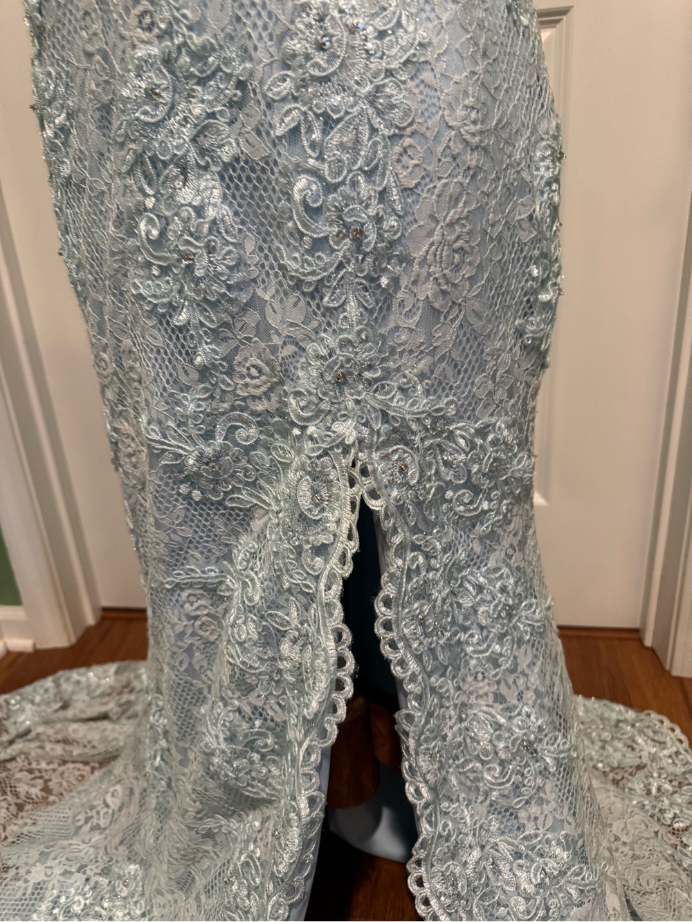 Jovani Light Blue Lace Embellished Prom Gown - Picture 5 of 5